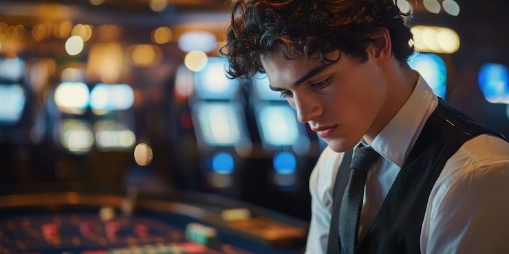Pengguna menikmati permainan live casino melalui ponsel dengan antarmuka responsif